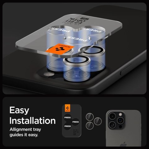 Osłona aparatu Spigen Optik.tR EZ Fit Camera Protector na iPhone 14 Pro / Pro Max / 15 Pro / Pro Max - tytan naturalny 2 szt.