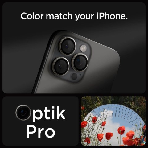 Osłona aparatu Spigen Optik.tR EZ Fit Camera Protector na iPhone 14 Pro / Pro Max / 15 Pro / Pro Max - tytan naturalny 2 szt.