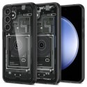 Etui Spigen Ultra Hybrid na Samsung Galaxy S23 FE - ciemnoszare (wzór Zero One)