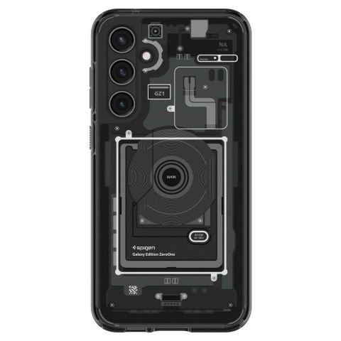 Etui Spigen Ultra Hybrid na Samsung Galaxy S23 FE - ciemnoszare (wzór Zero One)