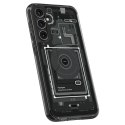 Etui Spigen Ultra Hybrid na Samsung Galaxy S23 FE - ciemnoszare (wzór Zero One)