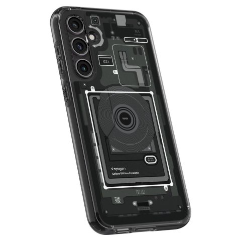 Etui Spigen Ultra Hybrid na Samsung Galaxy S23 FE - ciemnoszare (wzór Zero One)