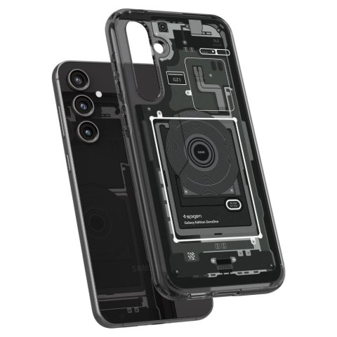Etui Spigen Ultra Hybrid na Samsung Galaxy S23 FE - ciemnoszare (wzór Zero One)
