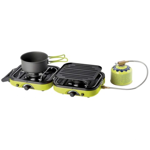Kuchenka turystyczna na kemping podwójna DUAL COMPACT + GRILL