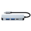 HUB Tech-Protect V2 4w1 USB-C - USB-A 3.0 / USB-A 2.0 / USB-C / HDMI - szary