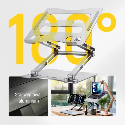 Podstawka pod laptopa, tablet Wozinsky WRS-CPY75DSS aluminiowa + Gratis! podstawka do smartfona - srebrna