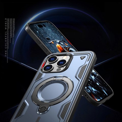 Etui Hybrid Armor Trendy z MagSafe na iPhone 16 Pro Max - niebieskie