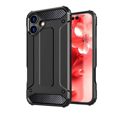 Etui Hybrid Armor pancerne na iPhone 16 Plus - czarne