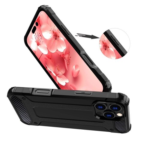 Etui Hybrid Armor pancerne na iPhone 16 Pro Max - czarne