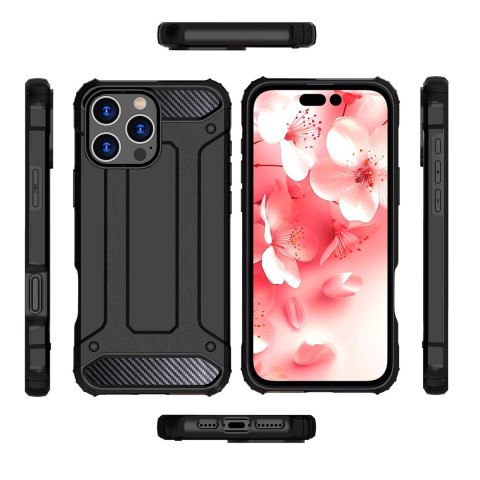 Etui Hybrid Armor pancerne na iPhone 16 Pro Max - czarne