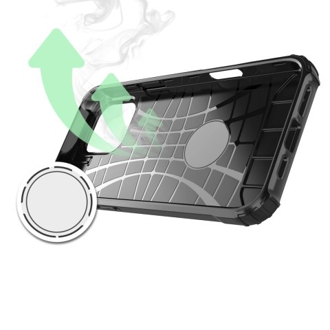 Etui Hybrid Armor pancerne na iPhone 16 Pro Max - czarne