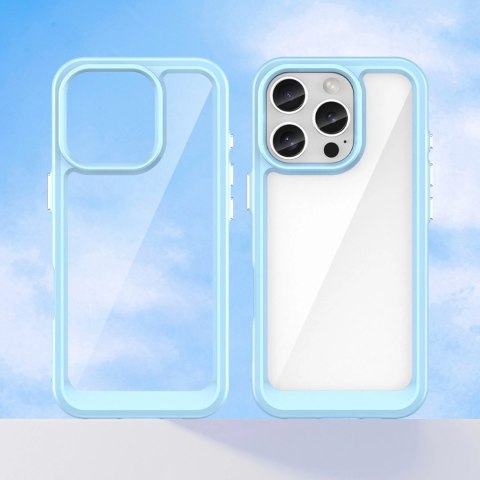 Etui Outer Space Case z żelową ramką do iPhone 16 Pro Max - niebieskie