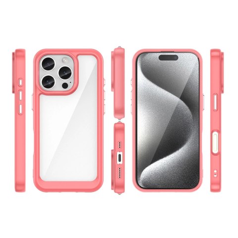 Etui Outer Space Case z żelową ramką do iPhone 16 Pro - czerwone
