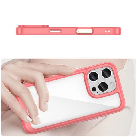 Etui Outer Space Case z żelową ramką do iPhone 16 Pro - czerwone