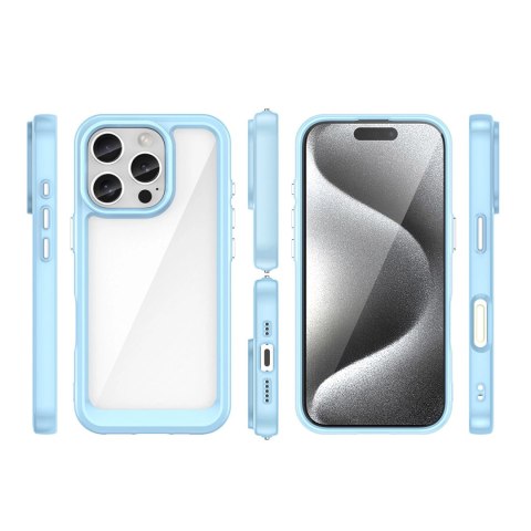 Etui Outer Space Case z żelową ramką do iPhone 16 Pro - niebieskie