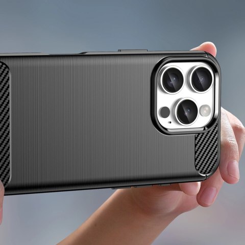 Etui silikonowe Carbon Case do iPhone 16 Pro Max - czarne