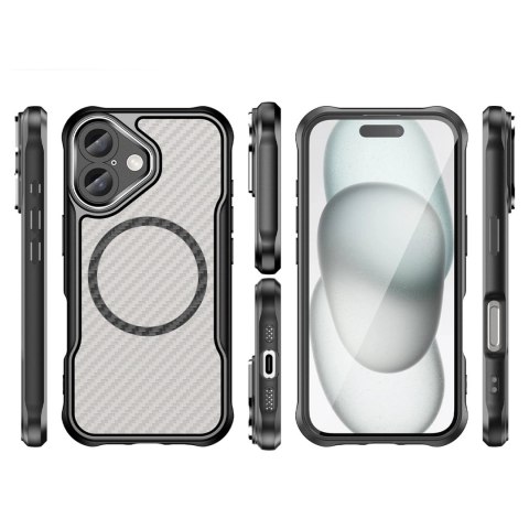 Etui silikonowe Leading Series MagSafe do iPhone 16 Plus - czarne