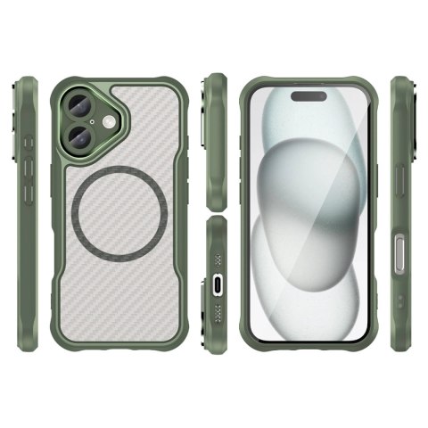 Etui silikonowe Leading Series MagSafe do iPhone 16 - zielone