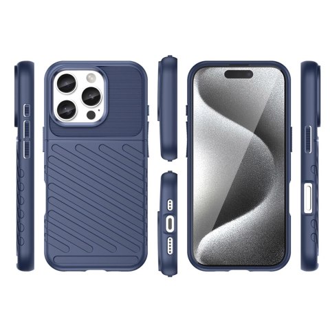 Etui silikonowe Thunder Case do iPhone 16 Pro Max - niebieskie