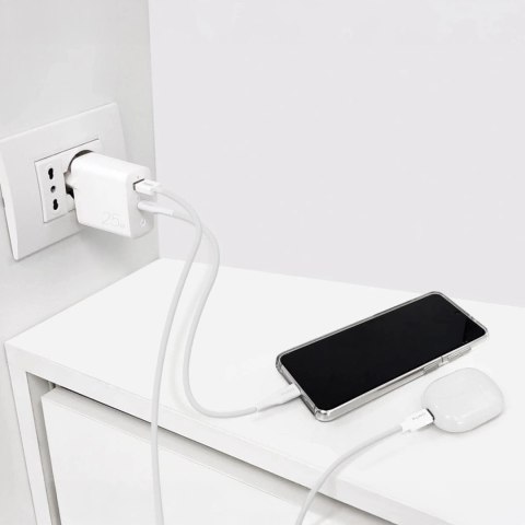 Ładowarka sieciowa Puro 25W Power Delivery USB-A USB-C - biała