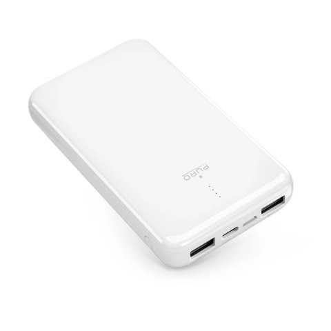 Powerbank Puro White 10000mAh 12W 2xUSB-A  + USB-C - biały