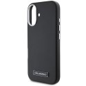 Etui Karl Lagerfeld FW Metal Plate MagSafe na iPhone 16 Plus - czarne