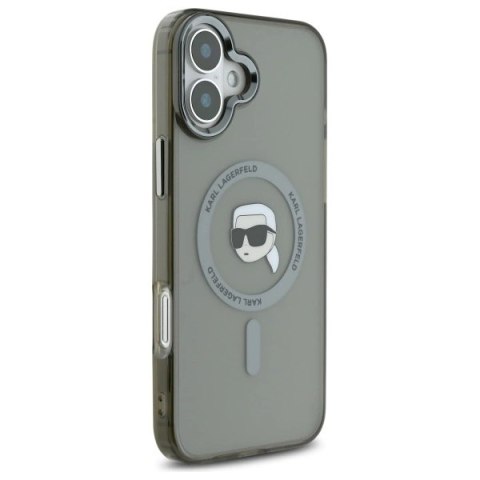 Etui Karl Lagerfeld IML Metal Karl Head MagSafe na iPhone 16 Plus - czarne