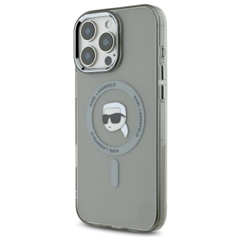 Etui Karl Lagerfeld IML Metal Karl Head MagSafe na iPhone 16 Pro - czarne