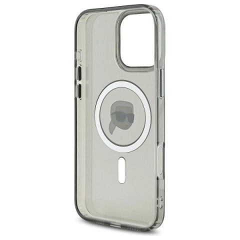 Etui Karl Lagerfeld IML Metal Karl Head MagSafe na iPhone 16 Pro - czarne