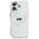 Etui Karl Lagerfeld IML Metal Karl Head MagSafe na iPhone 16 - białe