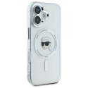 Etui Karl Lagerfeld IML Metal Karl Head MagSafe na iPhone 16 - białe