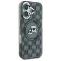 Etui Karl Lagerfeld IML Monogram Karl & Choupette Head MagSafe na iPhone 16 - czarne