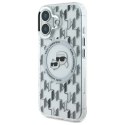 Etui Karl Lagerfeld IML Monogram Karl & Choupette Head MagSafe na iPhone 16 - przezroczyste