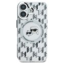 Etui Karl Lagerfeld IML Monogram Karl & Choupette Head MagSafe na iPhone 16 - przezroczyste
