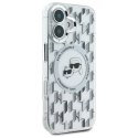 Etui Karl Lagerfeld IML Monogram Karl & Choupette Head MagSafe na iPhone 16 - przezroczyste