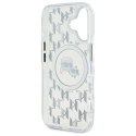 Etui Karl Lagerfeld IML Monogram Karl & Choupette Head MagSafe na iPhone 16 - przezroczyste