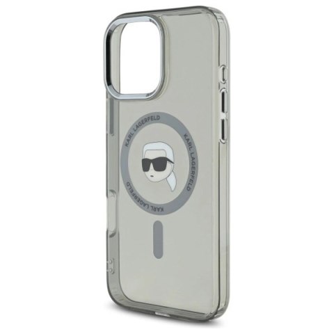 Etui Karl Lagerfeld IML Metal Karl Head MagSafe na iPhone 16 Pro Max - czarne