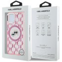 Etui Karl Lagerfeld IML Monogram Karl & Choupette Head MagSafe na iPhone 15 Plus - różowe