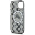 Etui Karl Lagerfeld IML Monogram Karl & Choupette Head MagSafe na iPhone 15 - czarne