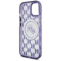 Etui Karl Lagerfeld IML Monogram Karl & Choupette Head MagSafe na iPhone 15 - fioletowe