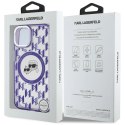 Etui Karl Lagerfeld IML Monogram Karl & Choupette Head MagSafe na iPhone 15 - fioletowe