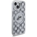 Etui Karl Lagerfeld IML Monogram Karl & Choupette Head MagSafe na iPhone 15 - przezroczyste