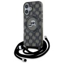 Etui Karl Lagerfeld IML Crossbody Monogram Karl & Choupette Head MagSafe na iPhone 16 - czarne