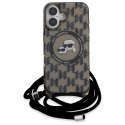 Etui Karl Lagerfeld IML Crossbody Monogram Karl & Choupette Head MagSafe na iPhone 16 - czarne