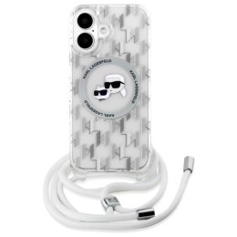 Etui Karl Lagerfeld IML Crossbody Monogram Karl & Choupette Head MagSafe na iPhone 16 - przezroczyste
