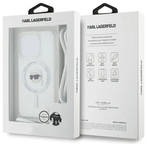 Etui Karl Lagerfeld Crossbody IML Karl Head Magsafe na iPhone 16 Pro Max - przezroczyste