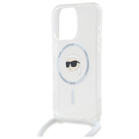 Etui Karl Lagerfeld Crossbody IML Karl Head Magsafe na iPhone 16 Pro - przezroczyste