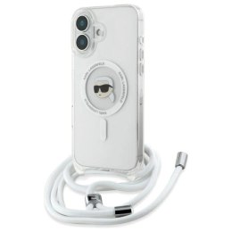 Etui Karl Lagerfeld Crossbody IML Karl Head Magsafe na iPhone 16 - przezroczyste
