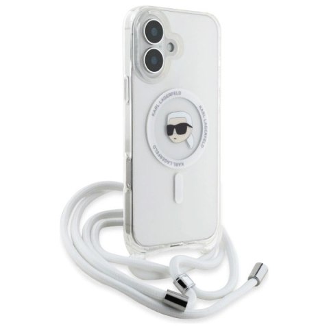 Etui Karl Lagerfeld Crossbody IML Karl Head Magsafe na iPhone 16 - przezroczyste