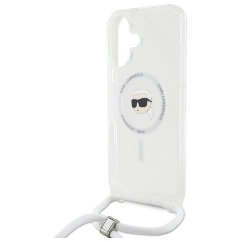 Etui Karl Lagerfeld Crossbody IML Karl Head Magsafe na iPhone 16 - przezroczyste